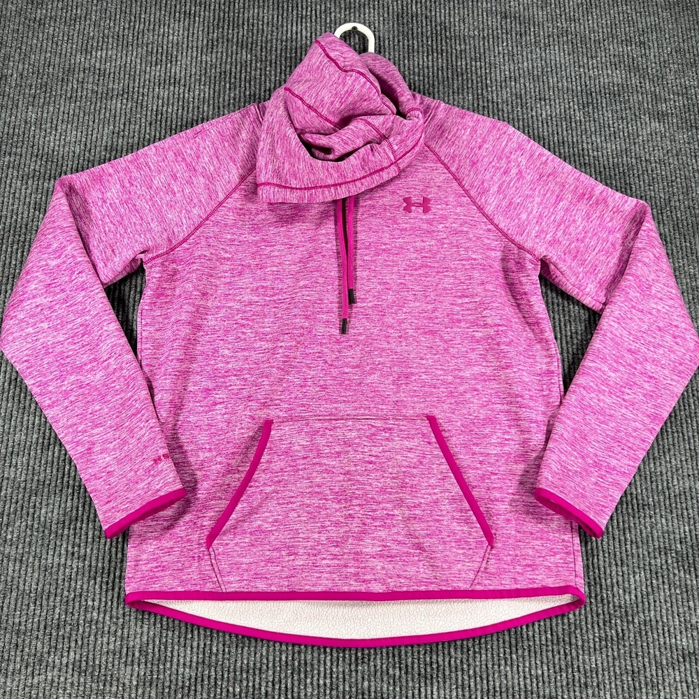 Under Armour Hoodie Sweatshirt Womens Medium Purple Cold Gear Long Sleeve